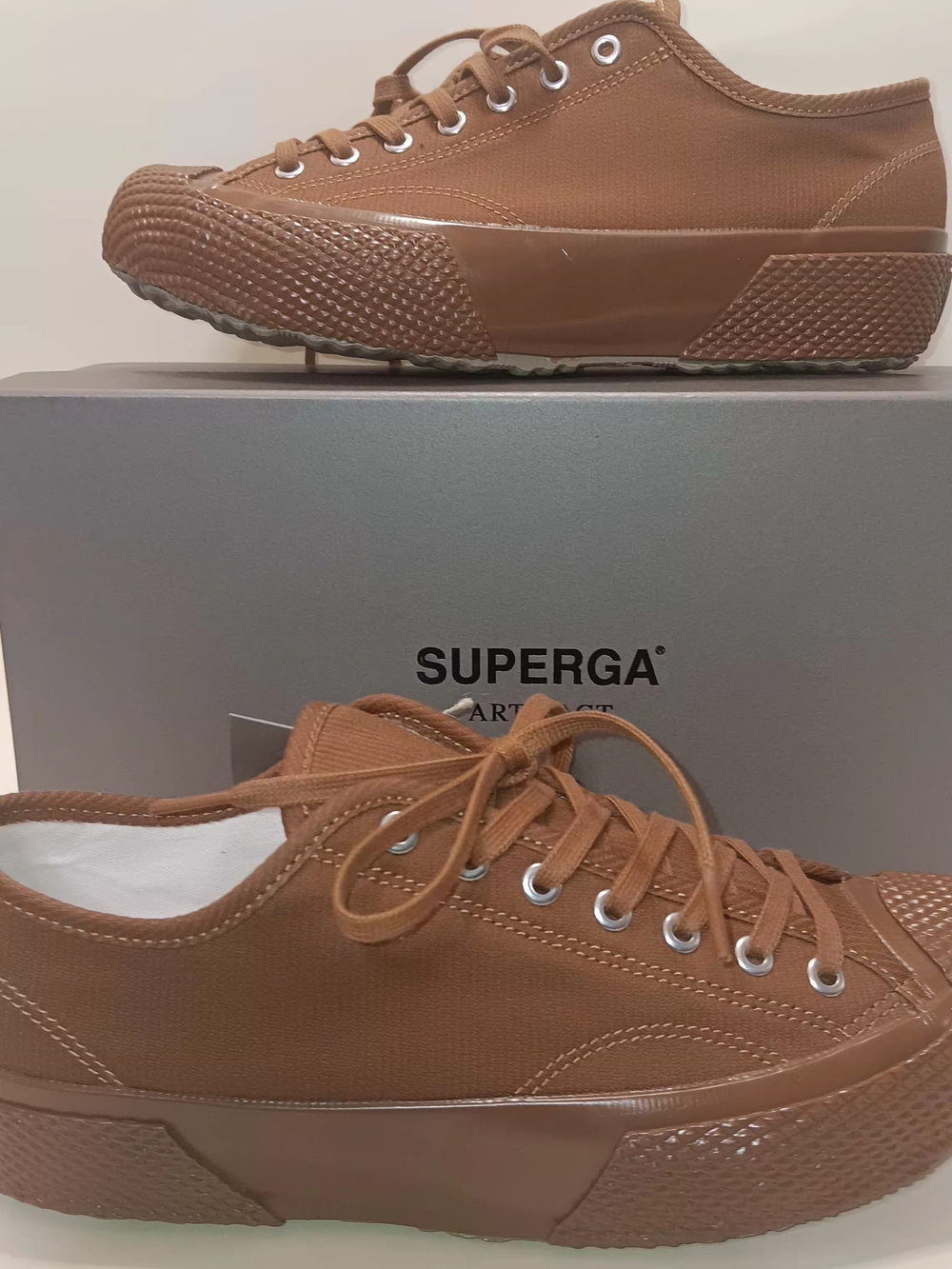Superga Men’s Brown Canvas Low-Top Sneakers